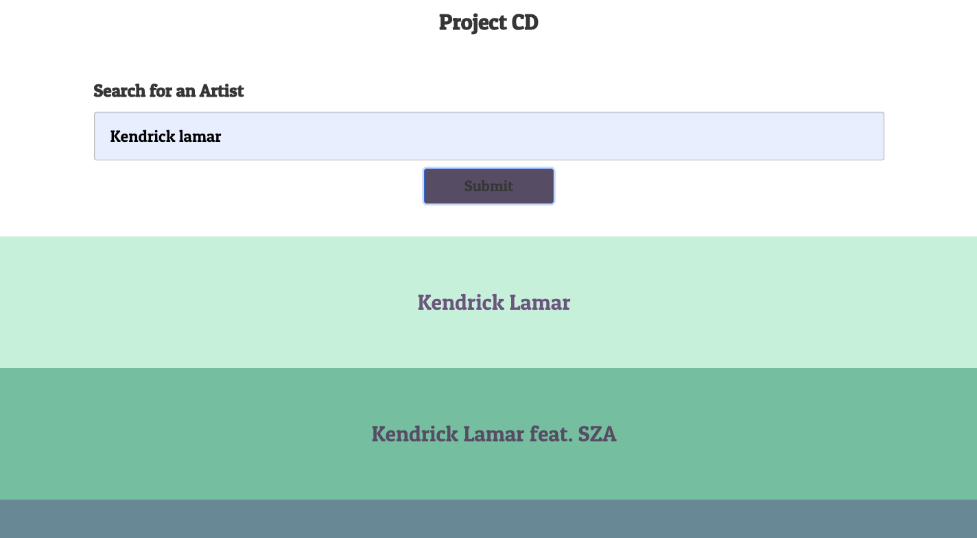 Project CD screenshot